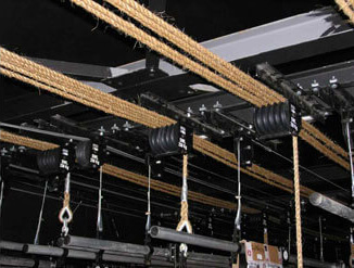 Fly bars (stage pulley bars) and grids Rope hemp sets