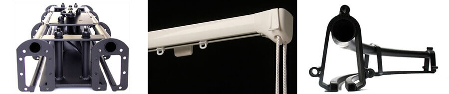 Heavy duty theatre curtain track for stages and multi purpose spaces